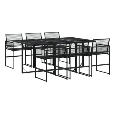 (6 piece) vidaXL Garden Dining Set Outdoor Dining Set Table and Chair Black Poly Rattan