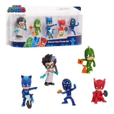 PJ MASKS Collectible 5-Piece Figure Set Catboy Owlette Gekko Romeo and Night Ninja Kids Toys for