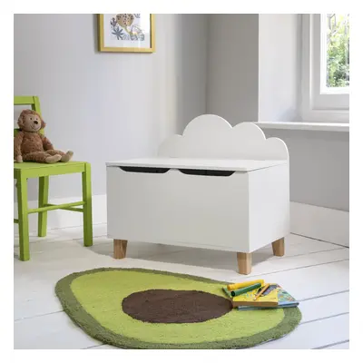 Sigrid Toy Storage Box Cloud Design in White and Natural Pine