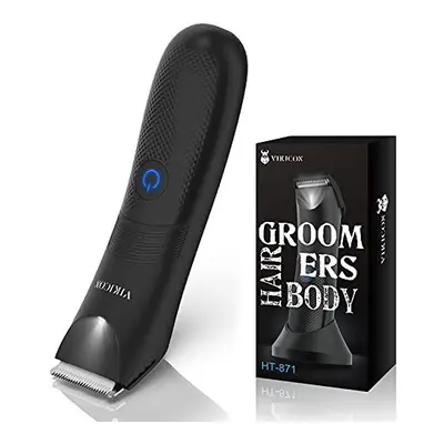 VIKICON Electric Groin Hair Trimmer, Balls Shaver for Men, Detachable Ceramic Blade Body Groomer