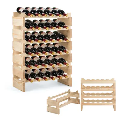 6 Tier Wooden Wine Rack w/ Wine Holder Bottle Stand Stackable Wine Organiser