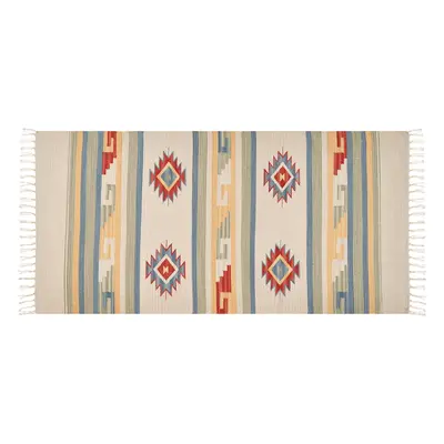 Cotton Kilim Rug x cm Multicolour APARAN