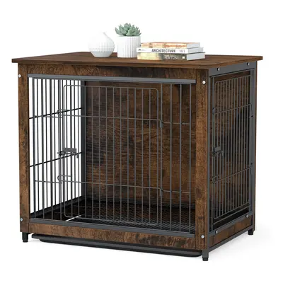 (S(60.6x46x59cm)) Dog Crate Table, Wooden Dog Crate Furniture