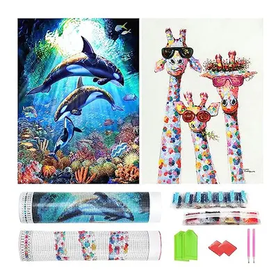 DONQL Full Diamond Painting Kit for Adults Kids 5D Giraffe Diamond Art Kits and Crafts Diamond P