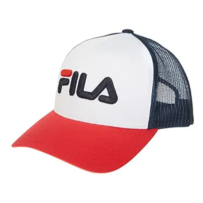 Fila BEPPU Trucker Cap Linear Logo snap Back Baseball, True Red-Bright White-Medieval Blue, Einh