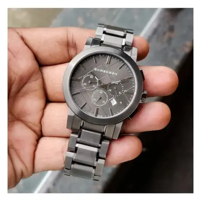 BURBERRY BU9354 MEN'S WATCH GREY STRAP DARK GREY DIAL DARK GREY CASE