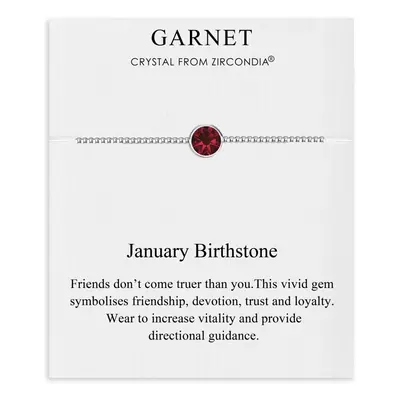 January (Garnet) Birthstone Bracelet Created with Zircondia Crystals