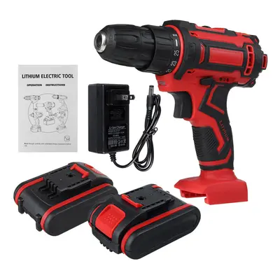 (Two Batteries, US Plug) 6000mAh 48V Electric Drill In Electric Impact Power Drill