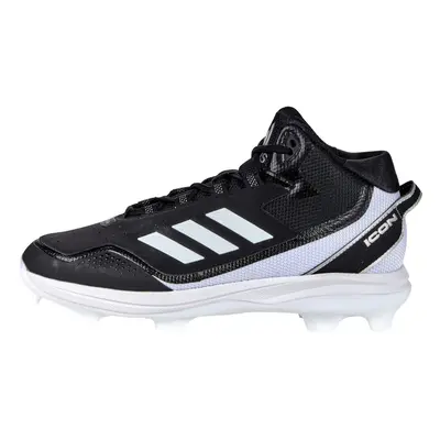 adidas mens Icon Mid Tpu Baseball Shoe Black/Silver Metallic/White