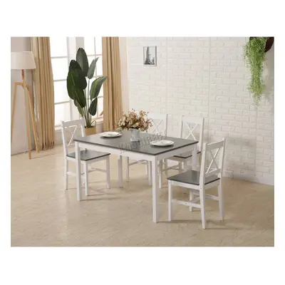 (Grey) WestWood Quality Solid Wooden Dining Table and Chairs Set Kitchen