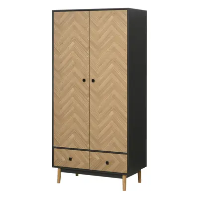 HOMCOM Modern Wardrobe Cabinet with Shelf, Hanging Rod and Drawers 90x50x190cm