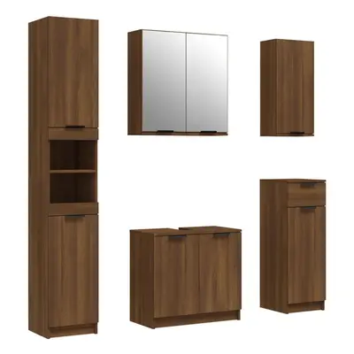 (brown oak) vidaXL Bathroom Cabinet Set Piece Engineered Wood Vanity Unit Multi Colours