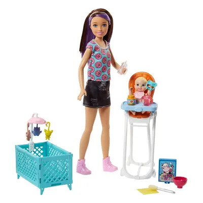 Barbie Babysitting Playset with Skipper Friend Doll Color-Change Baby