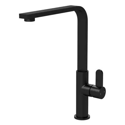 Kitchen Mono Mixer Tap with Lever Handle, 302mm - Matt Black