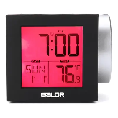 (Red) Digital LED Projection Alarm Clock Thermometer Snooze Weather Function Color