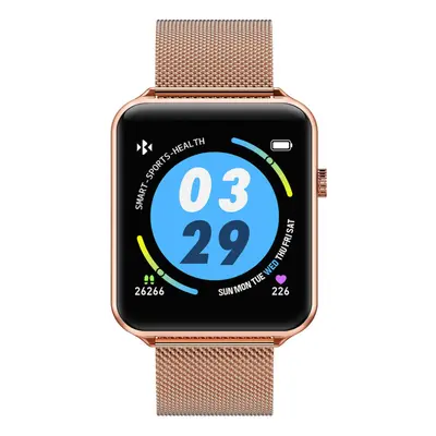 (Rose gold-steel) 1.3' Full Touch Screen Blood Oxygen Heart Rate Monitor Dynamic UI Weather Fore