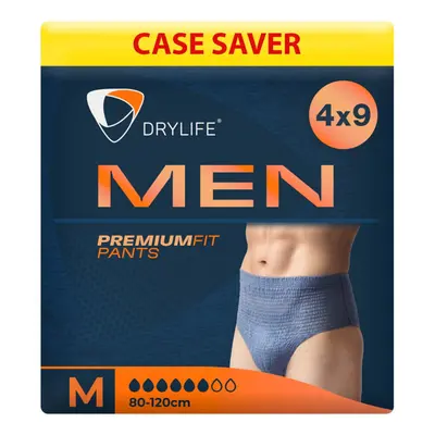 (4 Packs of 9) Drylife MEN Premium Fit Incontinence Pants