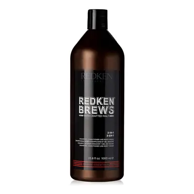 Redken Brews 3-In-1 Men's Shampoo, Conditioner, and Body Wash | Multi