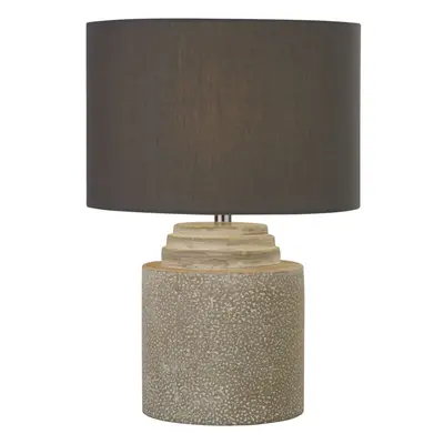 Searchlight Zara Grey Cement Table Lamp With Grey Shade