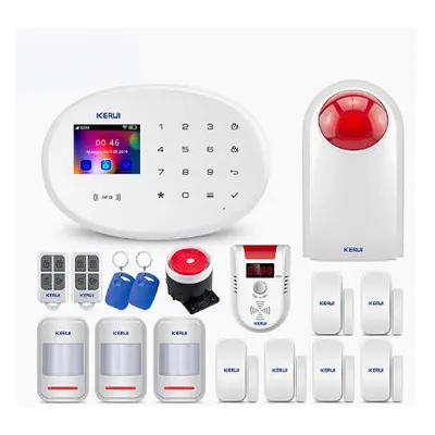 (scheduled Arm/Disarm groups) WIFI GSM Smart Home Security Alarm System with 2.4 Inch TFT Touch 