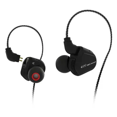 (Black, without microphone) In-ear DD+BA Hybrid Hi-Fi 2Pin Earphone with Microphone Line Control