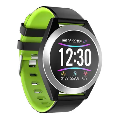 (Green) Brightness Adjust Heart Rate Blood Pressure Monitor 1.3inch HD IPS Screen 200mAh Long St