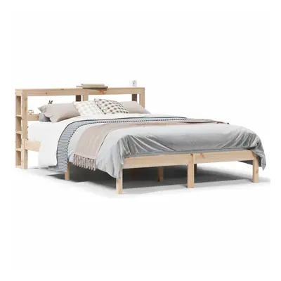 (natural, x cm) vidaXL Bed Frame with Headboard Bed Solid Wood Pine