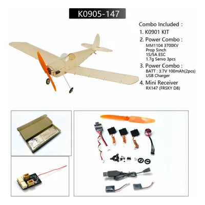 (K0905-147) Micro Spacewalker 460mm Wingspan Balsa Wood RC Airplane Kit with Power System