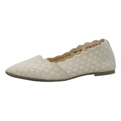 Skechers Women's Cleo-Scalloped Knit Skimmer Ballet Flat Natural