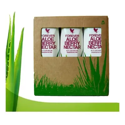 Forever Living Triple pack x Litre Aloe Vera Gel, Blueberry, Apple and Peach Pulp Flavour, 100% 