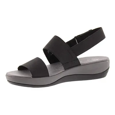 Clarks womens Arla Jacory Wedge Sandal Black Solid US