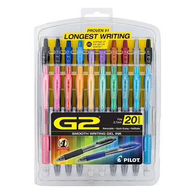 Pilot G2 Premium Gel Roller Pens Fine Point 0.7 mm Assorted Colors Pack of