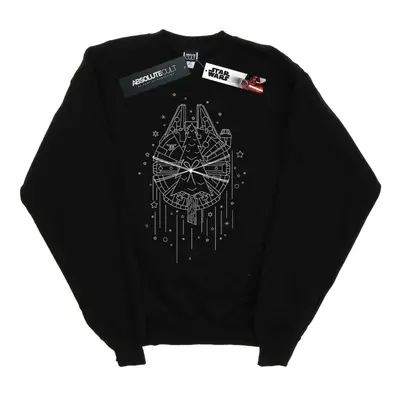 (4XL, Black) Star Wars Mens Millennium Falcon Christmas Tree Delivery Sweatshirt