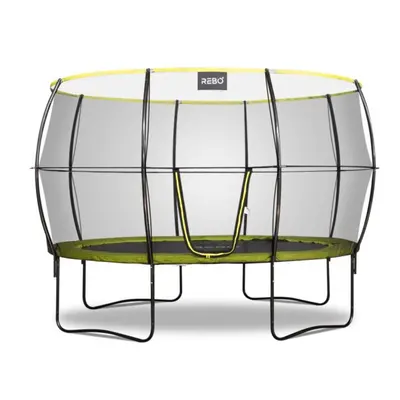 (11x8ft) Rebo Oval Base Jump Trampoline With Halo II Enclosure - Sizes