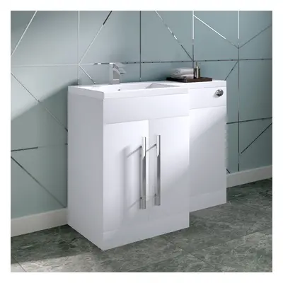 Calm White Left Hand Combination Vanity Unit Set (No Toilet)