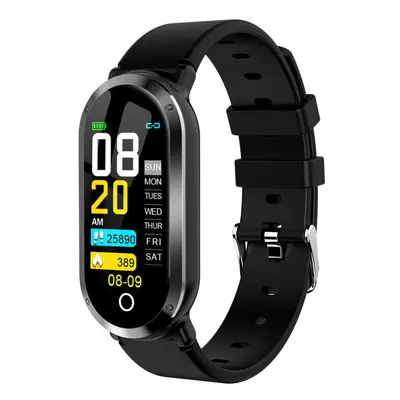 (Black+Black Frame) 0.96" TFT Color Screen Waterproof Smart Watch Heart Rate Fitness Exercise Br