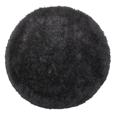 Shaggy Round Area Rug cm Black CIDE