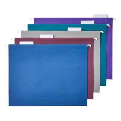 Amazon Basics Hanging Folders Pack of Letter Size Assorted Jewel-tone Colors