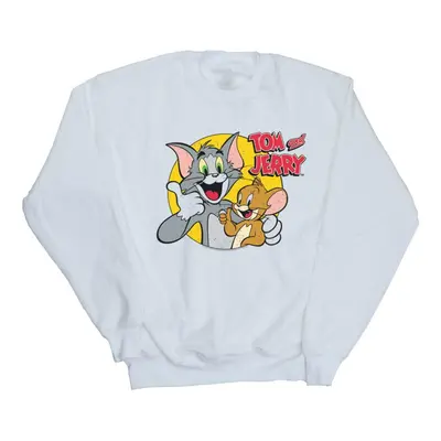 (4XL, White) Tom And Jerry Mens Thumbs Up Sweatshirt