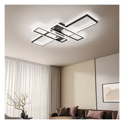 (120*80cm) Geometric Black Frame LED Ceiling Light