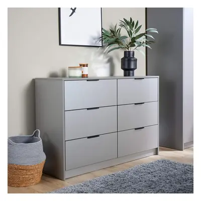 Phoenix Wide Chest of Drawers Bedroom Storage Unit - Grey