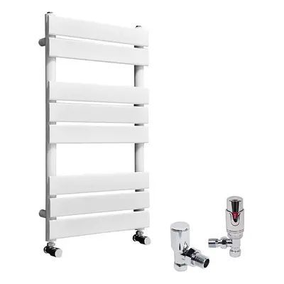 (White, x 450mm) WarmeHaus Designer Bathroom Flat Panel Heated Towel Rail Radiator Ladder Rad wi