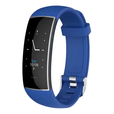 (Blue) Bluetooth 5.0 Wristband Heart Rate Blood Pressure Monitor USB Charging Music Camera Contr