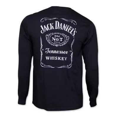 Jack Daniels Jack Daniels Classic Label Graphic Mens Black Long Sleeve Shirt - Extra Large