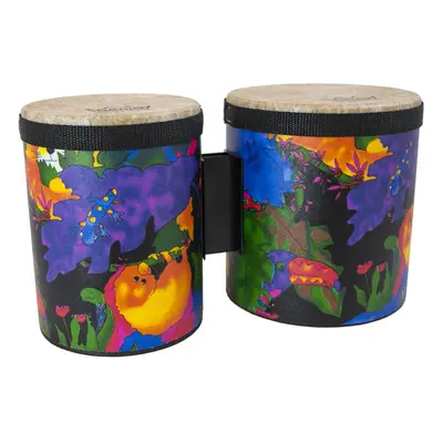 Remo KD-5400-01 Kids Percussion Bongo Drum - Fabric Rain Forest 5""-6