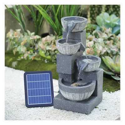 Solar Powered Water Feature Garden Fountain LED Lights Statues In/Outdoor Decor