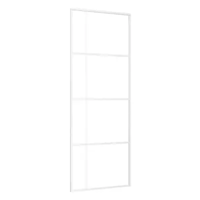 vidaXL Sliding Door ESG Glass and Aluminium 76x205 cm White Interior Door