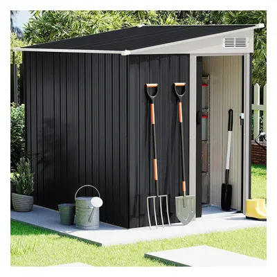 5X7FT Sliding Door Pent Roof Garden Tool Shed Outdoor Patio Storage House