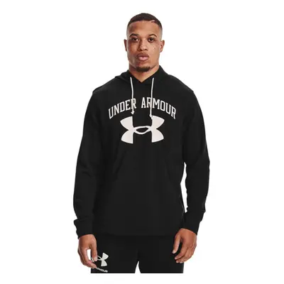 (XL, Black/Onyx White) Under Armour Mens Rival Terry Big Logo Moisture Wicking Quick Drying Hood