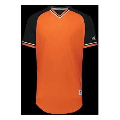 Russell R01X3B.07R.S Youth Classic V-Neck Jersey - Burnt Orange, Black & White - Small